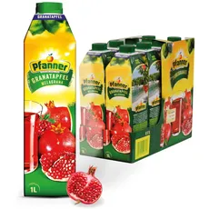 Pfanner Granatapfel Fruchtsaft (8 x 1 l) - 25 % Fruchtgehalt – Fruchtgetränk im Vorratspack –Getränk aus Granatapfelsaft