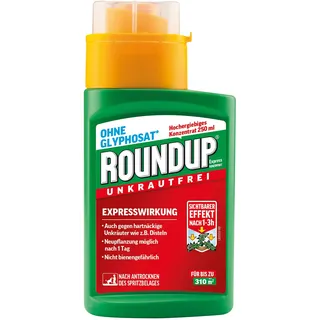 Roundup Unkrautfrei Express Unkrautvernichter Konzentrat, 250ml bis 310m2 - gegen Unkräuter und Gräser, Ohne Glyphosat