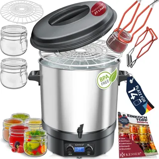 KESSER Einkochautomat 2000W 27L LCD-Display Glühweintopf Heißgetränkeautomat - Hellgrau