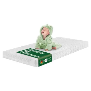 Hochwertige Babymatratze und Kindermatratze | mit Trittkante | 60 x 120 cm | extra hautsympathischer Bezug | DREAMSTAR Ergo Kids
