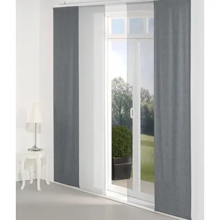 Schiebegardine WIRTH "Torbole" Gr. 2, blau (dunkelblau), B:60cm H:175cm, Jacquard, Baumwolle, Polyester, Gardinen, Schiebegardine