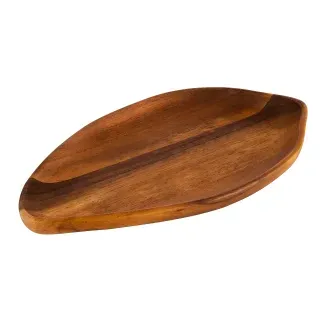 APS Servierschale aus geöltem Akazienholz, Holzschale für allerlei Snacks wie Süßigkeiten oder Nüsse, Maße (L x B x H): 23,5 x 13 x 2 cm