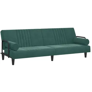 Schlafsofa mit Armlehnen Dunkelgrün Samt - Grün, dunkelgrün