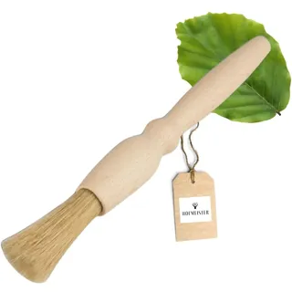 HOFMEISTER® Backpinsel Holz rund 18 cm – Haushaltspinsel aus Buchenholz mit Naturborsten, zum Bestreichen von Teig, Gebäck und Fleisch (1 Stück)