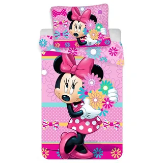 Jerry Fabrics Mickey & Friends Charakter Pink 140 x 200 cm + 70 x 90 cm