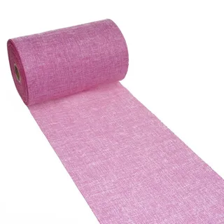 DEKO AS Shabby Chic Leinenoptik Tischläufer, Polyester geruchsneutral, Rosa, 20 cm x 5 m