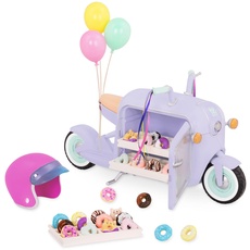 Glitter Girls Donut Lieferservice Roller für 36 cm Puppe – Fahrzeug Puppenzubehör mit Zubehör für Puppen – Spielzeug für Kinder ab 3 Jahren (30 Teile)