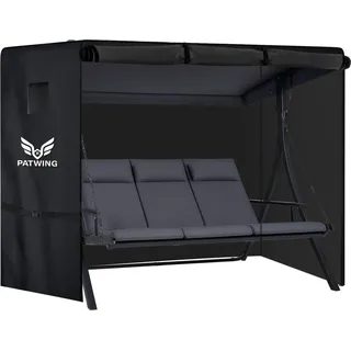 PATWING Hollywoodschaukel Abdeckung 3-4 Sitzer 600D Oxford Wasserdicht 215x125x170cm - Schwarz