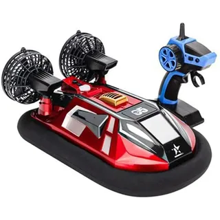 HEBXMF RC-Schiff, ferngesteuertes Hovercraft-Boot für Land und Wasser, 2,4 GHz funkgesteuertes Amphibienfahrzeug-Spielzeug mit doppelter Leistung, elektrisches Wasserfahrzeug, RC-Rennboot, Geschenke f
