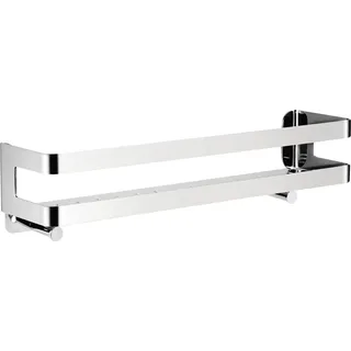 Edelstahl Duschablage - Wandmontage Duschregal mit Haken - Badezimmer Organizer - 40 cm - Silber