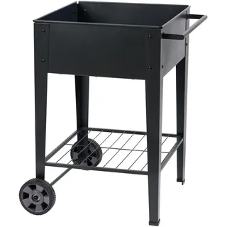 Blumenkasten , Schwarz , Metall, Kunststoff , 60x80x58.5 cm , einfache Montage , Dekoration, Blumen & Blumentöpfe, Übertöpfe