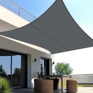 Ultiluxe Schattenschutz - UV-beständiger Sonnenschutz - Rechteckiger 2 x 4 m Markisenstoff - atmungsaktiv, grau - Verdunkelungstuch tot 95% - 2 x 4 m - Grau