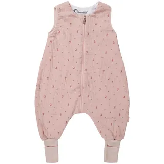 Sterntaler Schlafsack mit Beinen 92/98 Hase Hanni - Musselin, Feinfrottee-Futter - Beinstulpen - Zwei-Wege-Reißverschluss für einfaches Wickeln - 1,00 TOG - Mädchen Baby Kleinkind, quarzrosa