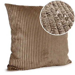 ANRO Kissenbezug Kissenhüllen Kissen Deko-Kissen Zierkissen Zierkissenbezug Kordsamt Braun 40x40cm ohne Füllung