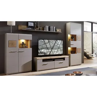 Innostyle Fun Plus II Wohnwand Basalt/Eiche Altholz Grau/Braun