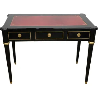 Casa Padrino  Barock Schreibtisch Schwarz / Gold / Bordeaux Sekretär Luxus Möbel - Schwarz, Gold, bordeaux