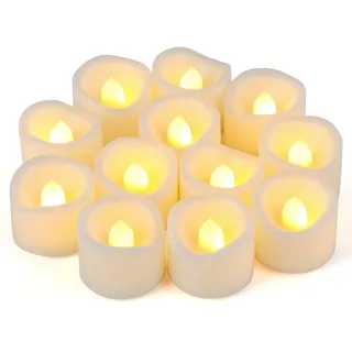 Flammenlose flackernde LED-Teelichter, batteriebetrieben/elektrische flackernde Teelichter, große kleine LED-Kerzen für Weihnachten, Party, Festival, Weihnachtsdekoration usw.