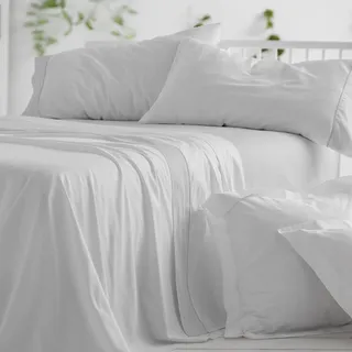 Burrito Blanco Bettwäsche-Set, für Betten mit 90 cm Breite (+ verfügbare Größen), Polyester, 50% Baumwolle, 50% Polyester, leicht zu bügeln, Design 297 Hellgrau