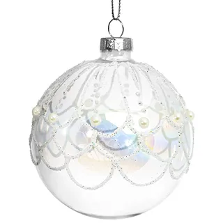 SIKORA Highlights 4er Set ausgefallene Christbaumkugeln aus klarem Glas besondere Weihnachtskugel Christbaumschmuck 8cm, Farbe | Modell:Modell Copenhagen klar, Höhe in cm:8 cm