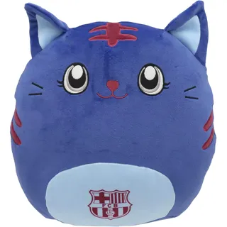 CyP Brands- FC Barcelona Plüschpuppe, Katze, Fußball, 30 cm, Blau, offizielles Produkt