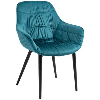 SalesFever Armlehnstuhl Türkis 63x81.5x61 cm, Samt (100% Polyester)/Metall - tuerkis