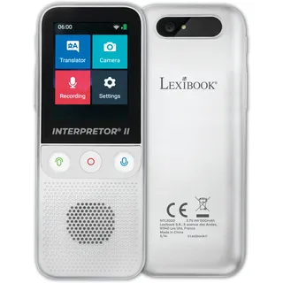 Lexibook Lexibook, Interpretor 3, Sprechender Sofortübersetzer 137 Sprachen, Fotoübersetzung und Memos, Professioneller tragbarer & mehrsprachiger Reiseübersetzer, Kopfhöreranschluss, Wi-Fi, Offline, NTL3000