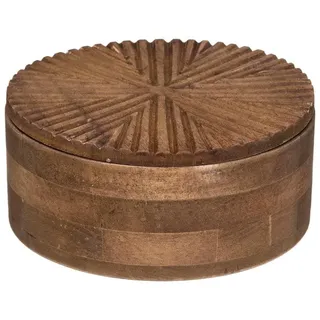 Atmosphera - Schmuckkästchen "Ali" - Holz - D18 cm - Kastanienbraun