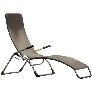 Fiam Sonnenliege , Taupe, Alufarben , Metall, Textil , 63x107x142 cm , klappbar , Gartenmöbel, Gartenliegen, Sonnenliegen