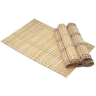 MCW Tischset rechteckig Braun 6er-Set , Holz , 30x45 cm , Heimtextilien, Wohntextilien, Tischwäsche, Tischsets