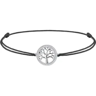 J.Endéar Fußkettchen lebensbaum Damen Mädchen Silber 925 mit Zirkonia, 37cm verstellbare Seil Fußkettchen Geschenk handmade
