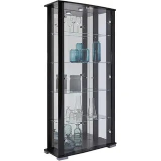 fif Möbel Standvitrine STELLA 86 x 38 x 178 cm Schwarz