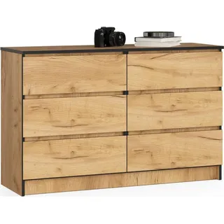 Breite Kommode SAVRILA – Craft Eiche - Braun