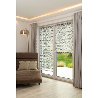 K-Home Klemmfix Doppelrollo Madrid ohne Bohren Stein Grau Bedruckt 100 x 150 cm (B x L)