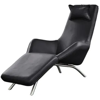 Kawola Relaxliege Caval Schwarz Leder , Füllung: Schaumstoff , 79x95x157 cm , Gartenmöbel, Gartenliegen, Relaxliegen