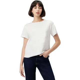 Marc OߴPolo Damen T-Shirt aus Bio-Baumwolle Loose Fit, Weiß (White), XXL