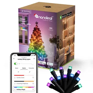 Nanoleaf 24M Smarte Lichterkette Weihnachtsbaum, IP44 RGBIC LEDs für Innen & Außen, Animierte Farb-Szenen, Musik Sync, Matter über WLAN, App- und Sprachsteuerung mit Alexa Google Apple Weihnachtsdeko