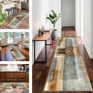 Läufer Küchenteppich Lang Flur rutschfest Waschbar Teppich Läufer Flur Modern Schlafzimmer Korridor Teppichläufer Lang, Eingangsteppich Läufer Flur Teppich Modern Teppich für Küche 40 x 80 cm