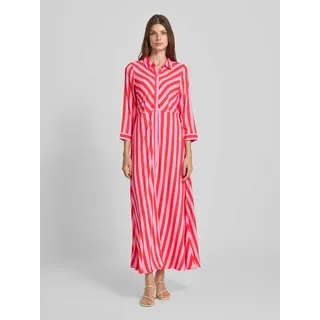 Yas Hemdblusenkleid Blusenkleider Streifen Cyclamen/Bittersweet XL
