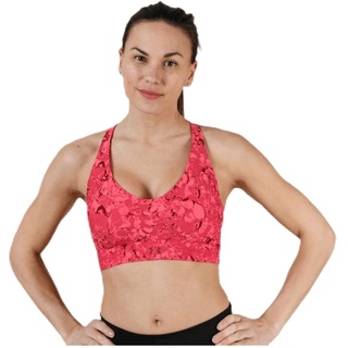 Under Armour Damen Sport Bra UA VANISH Mid All Over Print, Rosa, XS, 1328601-671