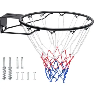 Vevor Basketballkorb Hangring Basketballring 485 mm, Basketball Basketballring Netz 595 x 485 x 120 mm Qualität-und Sicherheitsgeprüft Indoor & Outdoor, Universal Stabiler Basketballkorb Orange