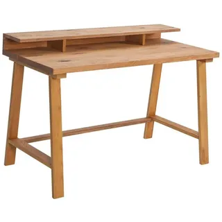 Hasena Schreibtisch , Eichefarben , Holz , Wildeiche , massiv , rechteckig , A-Form , 120x86x60 cm , Holzmöbel, Holztische, Schreibtische Holz, Schreibtische Holz