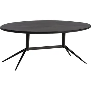 Manahee Design | Ovaler Couchtisch 90x50x35 cm | Massivholz Mango schwarz | Modernes Design - Schwarz