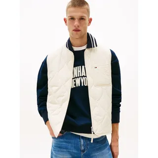 Steppweste TOMMY JEANS "TJM QUILTED VEST EXT", Herren, Gr. M, beige (desert sand dune), Web, Obermaterial: 100% Polyamid. Futter: 100% Polyester, unifarben, regular fit normal, Rundhals, Westen Steppweste, Mit Rundhalsausschnitt