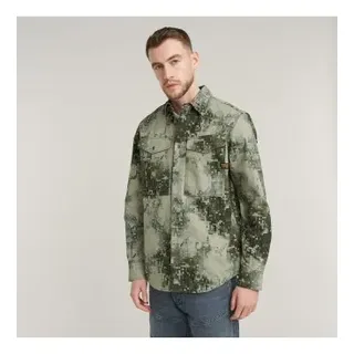G-Star für Herren. D25264-D326-G787 Cargo Pocket Regular Hemd grün (S), Lässig, Camouflage, Langarm, Recyceltes Polyester, Nachhaltig