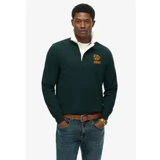 Superdry für Herren. M6010909A Vintage Athletic Eagle Poloshirt dunkelgrün (XXL), Lässig, Baumwolle, Langarm
