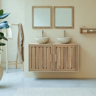 Lila - Badezimmermöbel aus massiver Akazie 120cm