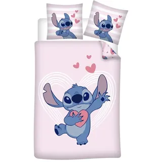 Wende Bettwäsche-Set Disney Stitch 100% Baumwolle, Bettbezug 135 x 200 cm, Kissenbezug 80 x 80 cm