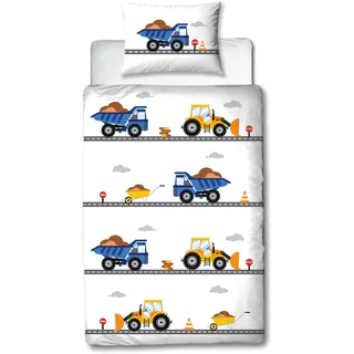 MTOnlinehandel TRAUMHELDEN Babybettwäsche 135x100 Flanell/Biber - 1 Kissenbezug 40x60 + 1 Bettbezug 100x135 cm - Hochwertige Jungen-Bettwäsche (Baumwolle Flanell/Biber, 100 x 135 + 40 x 60)