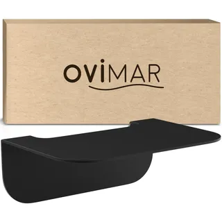 ovimar Badablage Gimsoya | Edelstahl | schwarz matt | ohne Bohren | schwarz matt | hängend im Bad oder in der Küche | zur Ablage oder als kleines Regal von von diversen Bad Utensilien oder Bad Deko
