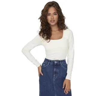 Only Langarmshirt ONLEA L/S 2-WAY DEEP NECK in Weiß | Gr.: L